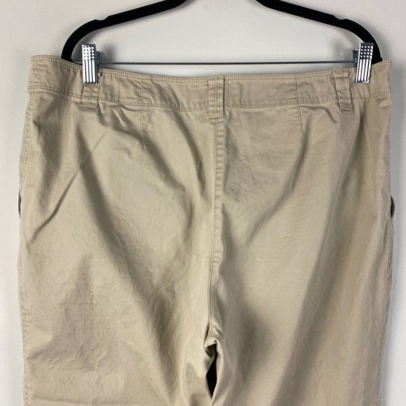 Tommy Bahama Pants Womens 16 Cropped Capris Light Tan Cotton Blend - Picture 5 of 9